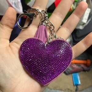 Purple Heart Keychain with Tassel